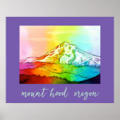 Rainbow Watercolor Mount Hood Poster (Vorne)