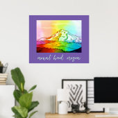 Rainbow Watercolor Mount Hood Poster (Heimbüro)