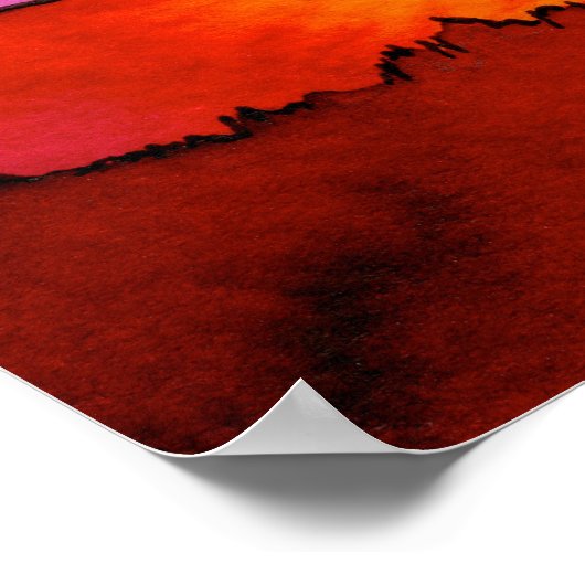 Rainbow Watercolor Mount Hood Poster (Ecke)