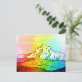 Rainbow Watercolor Mount Hood Postkarte (Stehend Vorderseite)