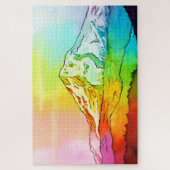 Rainbow Watercolor Mount Hood Puzzle (Vertikal)