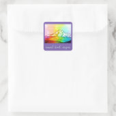 Rainbow Watercolor Mount Hood Quadratischer Aufkleber (Tasche)