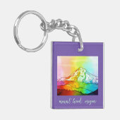 Rainbow Watercolor Mount Hood Schlüsselanhänger (Vorderseite links)