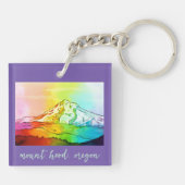 Rainbow Watercolor Mount Hood Schlüsselanhänger (Rückseite)