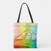 Rainbow Watercolor Mount Hood Tasche (Rückseite)