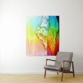 Rainbow Watercolor Mount Hood Wandteppich (Beispiel)