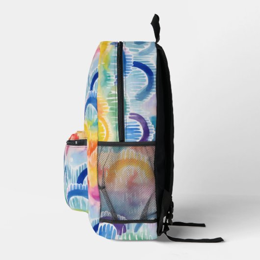Rainbow Watercolor-Muster Bedruckter Rucksack (Rechts)