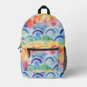 Rainbow Watercolor-Muster Bedruckter Rucksack (Vorderseite)