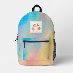 Rainbow Watercolor Name Bedruckter Rucksack