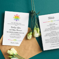 Rainbow Watercolor Nautical LGBT 2 in 1 Hochzeit