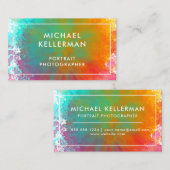 Rainbow Watercolor Paint Splash Visitenkarte (Vorne/Hinten)