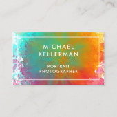 Rainbow Watercolor Paint Splash Visitenkarte (Vorderseite)