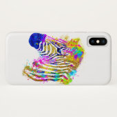 Rainbow Watercolor Paint Spritzer Zebra Graphic Case-Mate iPhone Hülle (Rückseite (Horizontal))