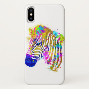 Rainbow Watercolor Paint Spritzer Zebra Graphic Case-Mate iPhone Hülle