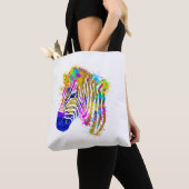 Rainbow Watercolor Paint Spritzer Zebra Graphic Tasche (Von Nahem)