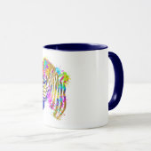 Rainbow Watercolor Paint Spritzer Zebra Graphic Tasse (VorderseiteRechts)