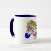 Rainbow Watercolor Paint Spritzer Zebra Graphic Tasse (Vorderseite Links)