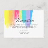Rainbow Watercolor Paint Strokes LGBTQ Empfang Begleitkarte (Vorderseite)