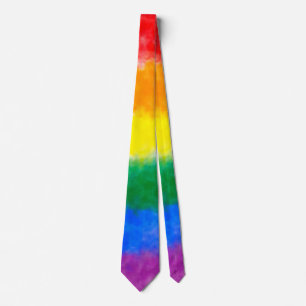 Rainbow Watercolor Painting Krawatte