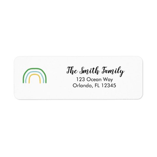 Rainbow Watercolor Painting Return Address Label (Vorne)