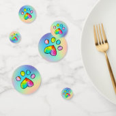 Rainbow Watercolor Paw Print Birthday Party Konfetti (Gruppe)