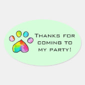 Rainbow Watercolor Paw Print Stickers (Vorderseite)