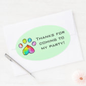 Rainbow Watercolor Paw Print Stickers (Umschlag)