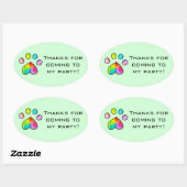 Rainbow Watercolor Paw Print Stickers (Blatt)