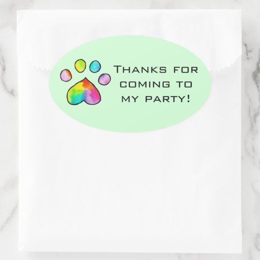 Rainbow Watercolor Paw Print Stickers (Tasche)