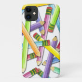 Rainbow Watercolor Pencils Teacher iPhone Case (Rückseite)
