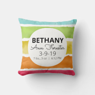 Rainbow Watercolor Personalisiertes Kinderkissen Kissen