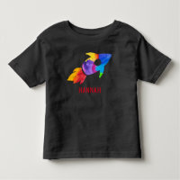 Rainbow Watercolor Rocket Weltraumkinder