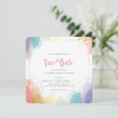Rainbow Watercolor Save the Date-Karte Einladung (Stehend Vorderseite)