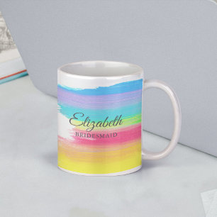 Rainbow Watercolor Schöne Hochzeitshilfe Kaffeetasse