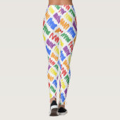 Rainbow Watercolor Scribbles Muster Leggings (Rückseite)