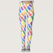 Rainbow Watercolor Scribbles Muster Leggings (Vorderseite)