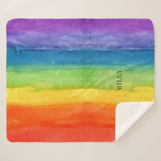 Rainbow Watercolor Sherpadecke (Vorderseite (Horizontal))