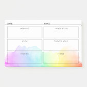 Rainbow Watercolor Simple Daily Organiser Post-it Klebezettel (Vorderseite)
