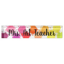 Rainbow Watercolor Spritzer Lehrerin Schreibtisch