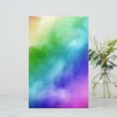 Rainbow Watercolor Stationery Briefpapier (Stehend Vorderseite)
