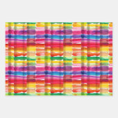 Rainbow Watercolor Streifen Geschenkpapier Set (Vorderseite 3)