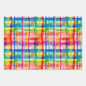 Rainbow Watercolor Streifen Geschenkpapier Set (Vorderseite 2)