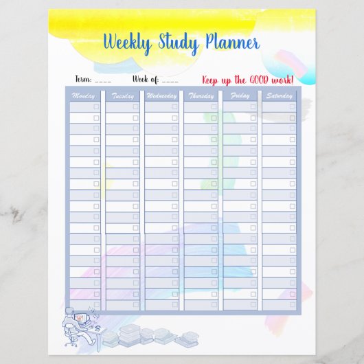Rainbow Watercolor Study Planner und Taten (Vorderseite)