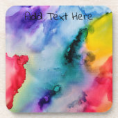 Rainbow Watercolor Texture Getränkeuntersetzer (Vorderseite)
