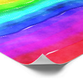Rainbow Watercolor Tinte Streifen Poster (Ecke)