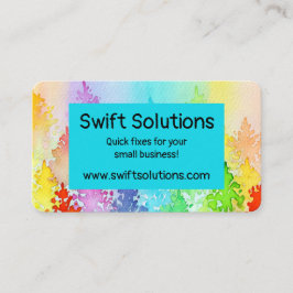 Rainbow Watercolor Trees Visitenkarte