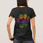 Rainbow Watercolor Tribal Dog Paw Tattoo Print T-Shirt (Rückseite)