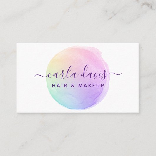 Rainbow Watercolor Visitenkarte (Vorderseite)