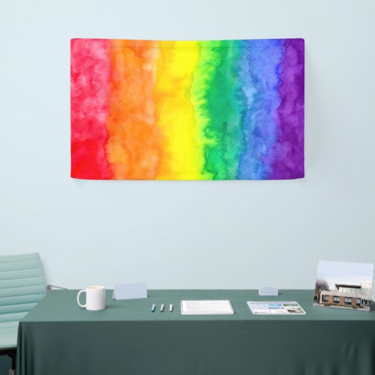 Rainbow Watercolor Wash Banner (Messeveranstaltung)
