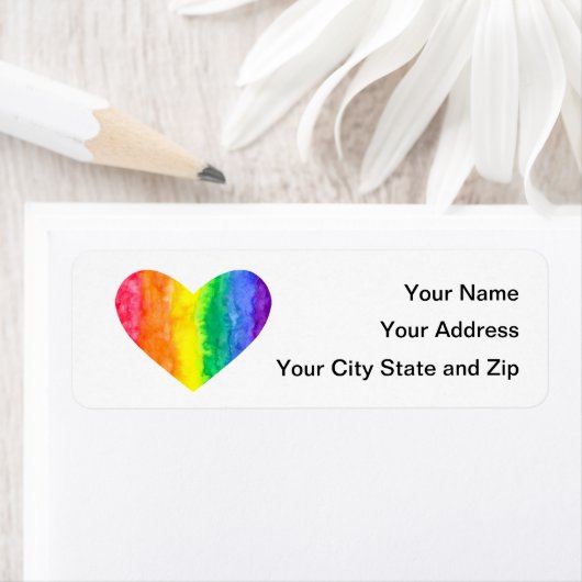 Rainbow Watercolor Wash Herz (Insitu)